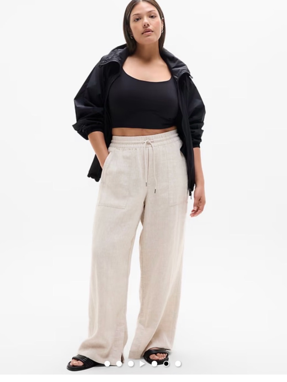Athleta Retrest Wide-Leg Drawstring Linen Pant